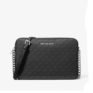 Michael Kors Black Jet Set Large Logo Crossbody Bag